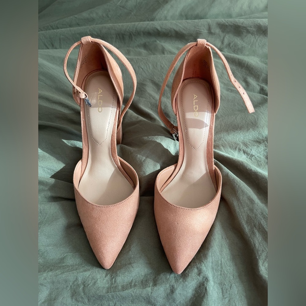 Nude Aldo Nicholes Block Heel Pumps